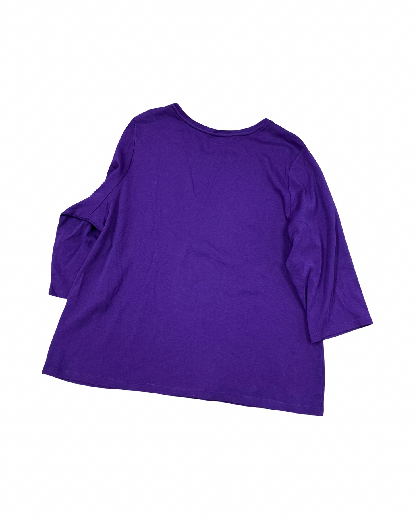 Top 3/4 Sleeve By Studio Works In Purple, Size:2X
