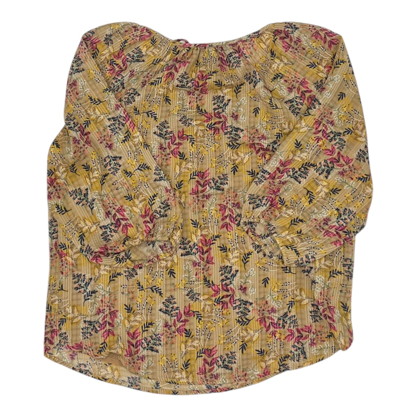 Blouse 3/4 Sleeve By Loft In Tan, Size:S