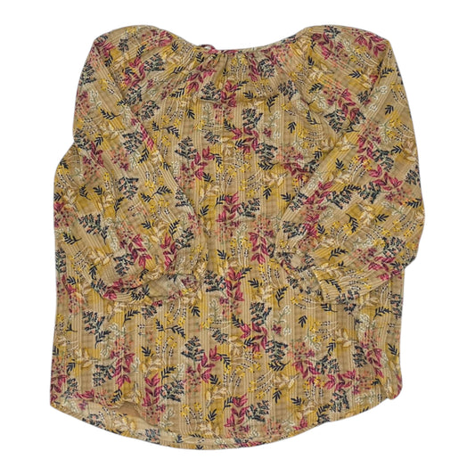 Blouse 3/4 Sleeve By Loft In Tan, Size:S