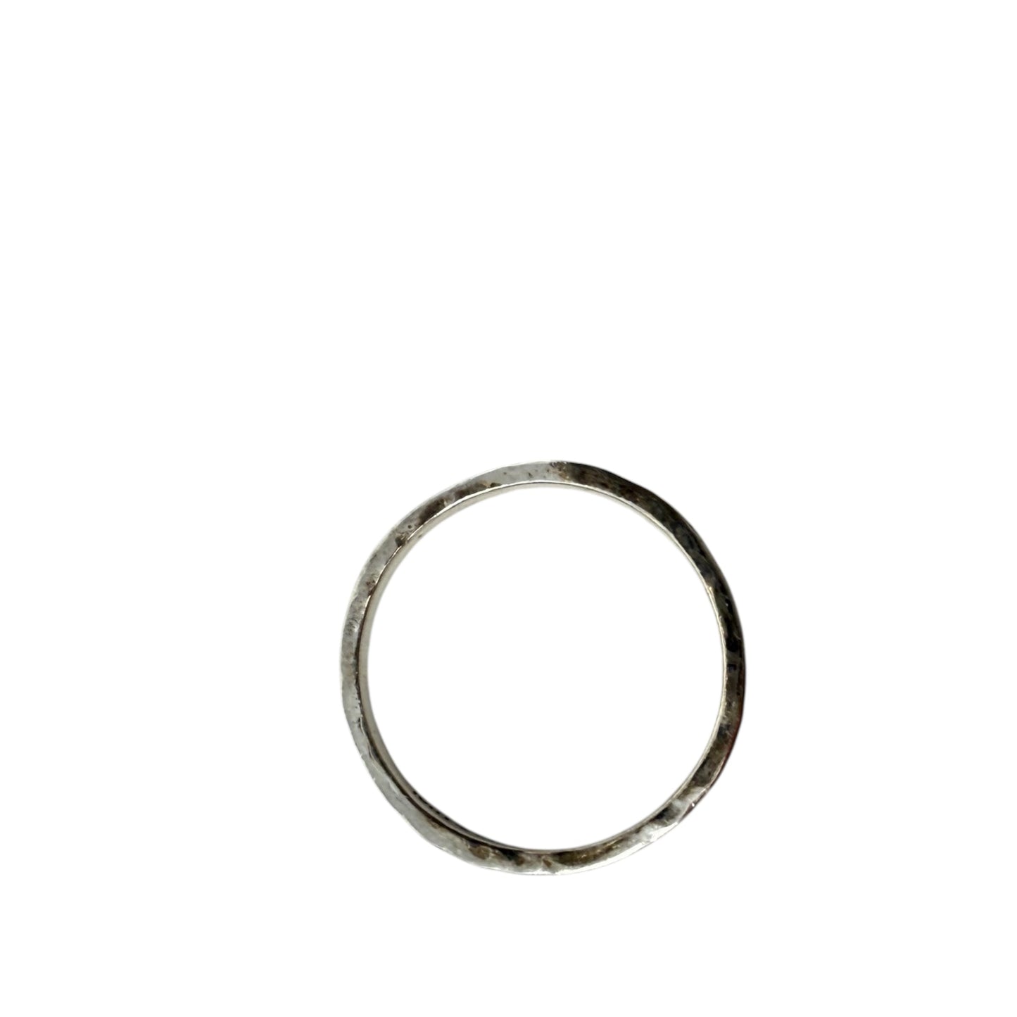 Sterling Silver Hammered Narrow Band Stackable Ring By Silpada, Size: 8