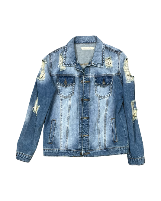 Jacket Denim By Clothes Mentor In Blue Denim, Size:M