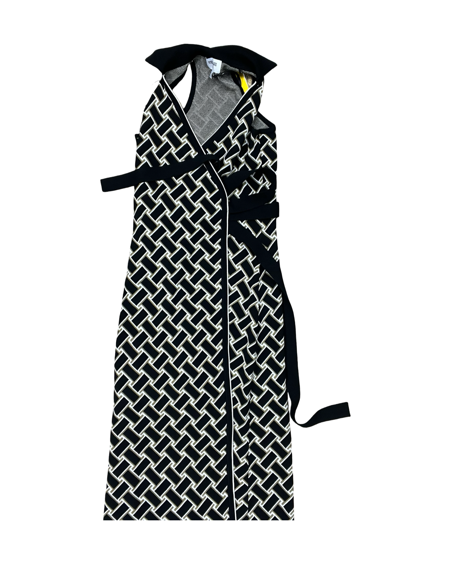 Dress Designer By Diane Von Furstenberg In Black & Gold, Size:Xs