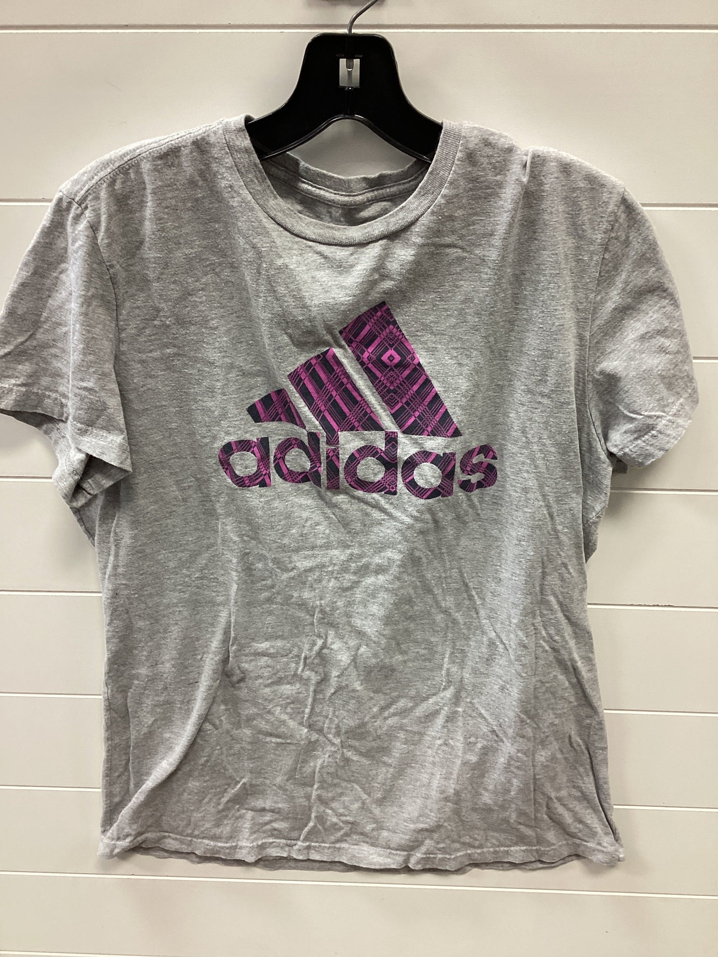 Athletic Top Ss By Adidas In Grey, Size:XL