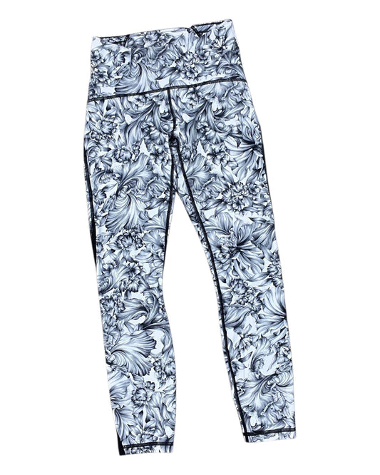 Athletic Capris By Lululemon In Grey & White, Size:6