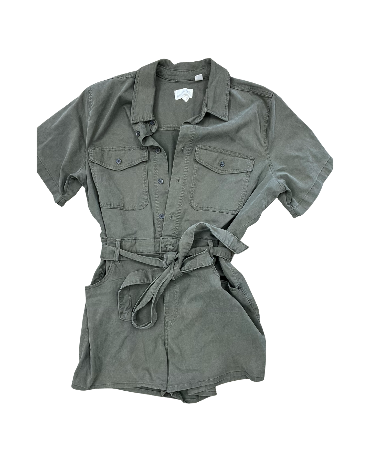 Romper By Universal Thread In Green Denim, Size:Xl