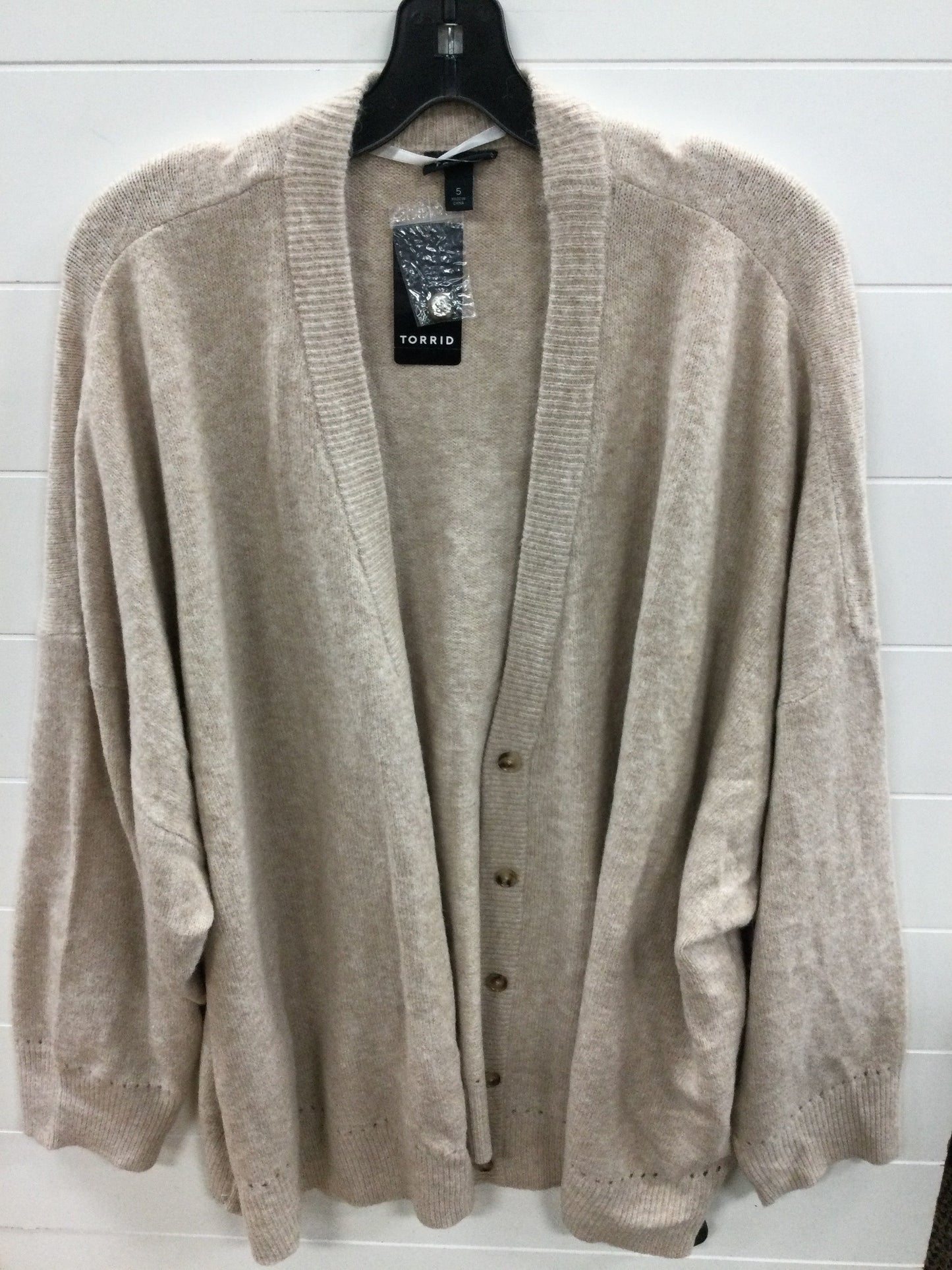 Sweater Cardigan By Torrid In Tan, Size:4X