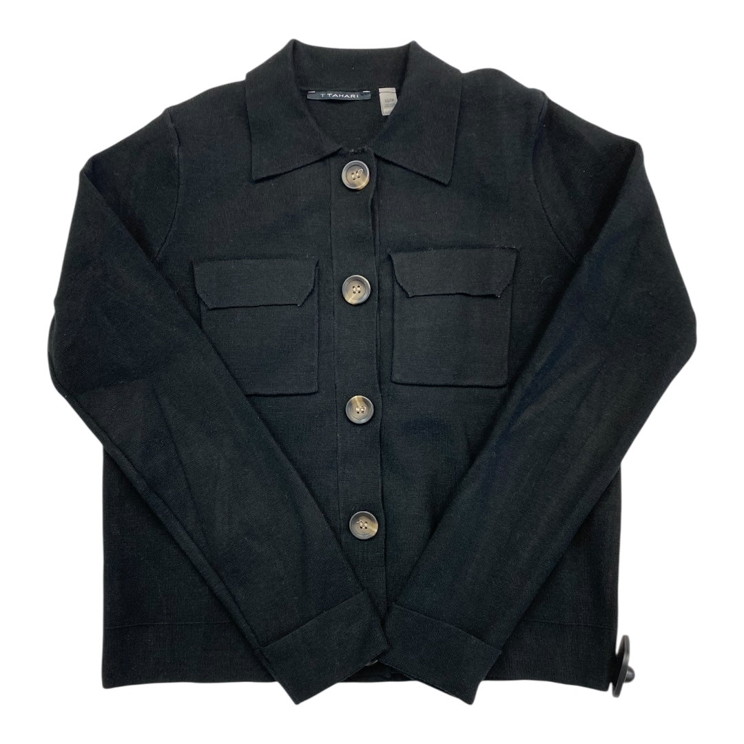 Sweater Cardigan By T Tahari In Black, Size:Xs