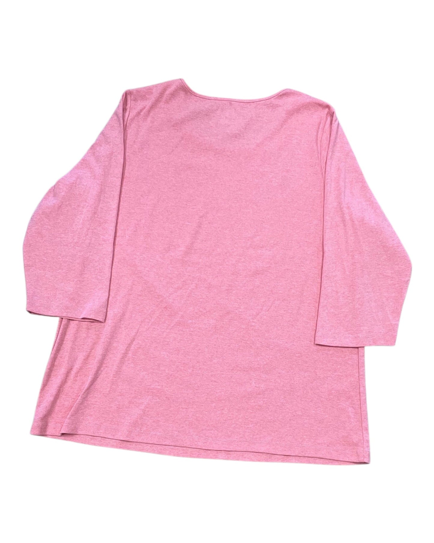 Top 3/4 Sleeve By Cj Banks In Peach, Size:1X