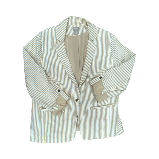 Blazer By Chicos In Striped Pattern, Size:L