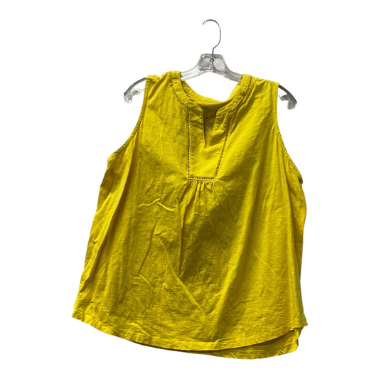 Top Sleeveless By St Johns Bay In Yellow, Size:1X