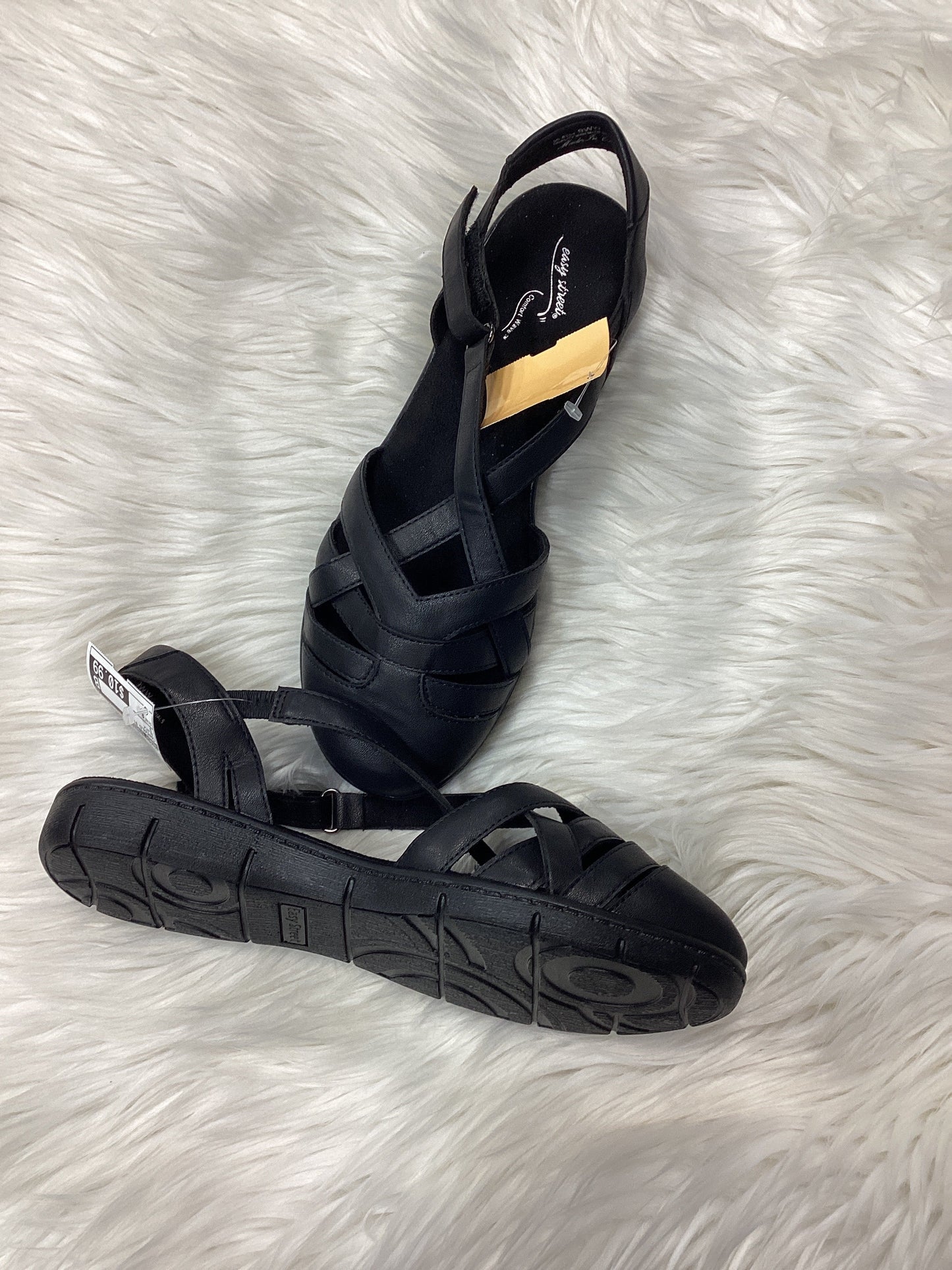 Sandals Flats By Easy Street In Black, Size:9