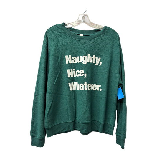 Sweatshirt Crewneck By No Boundaries In Green, Size:Xl