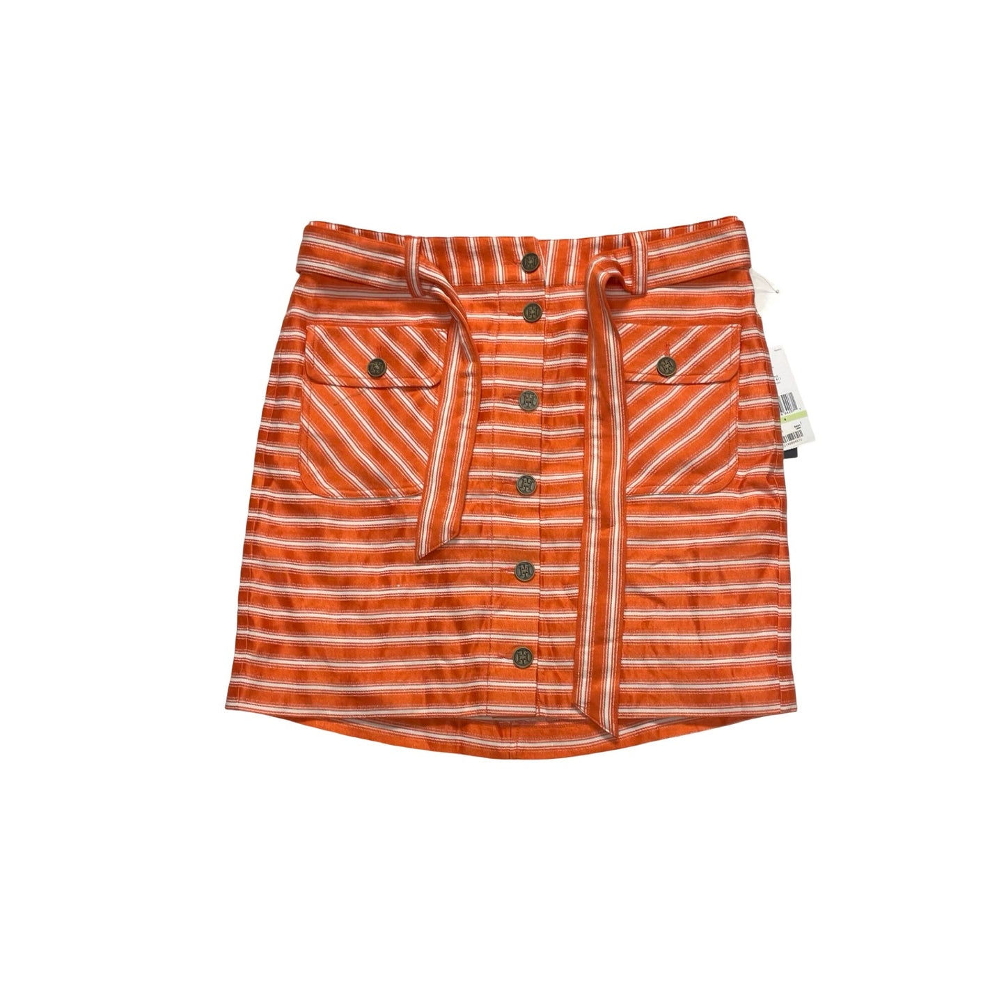 Skirt Mini & Short By Tommy Hilfiger In Orange & White, Size:4