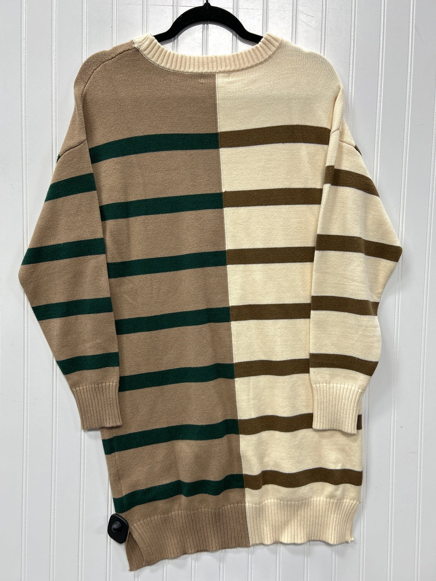 Dress Sweater By Blu Pepper In Brown & Cream, Size:S