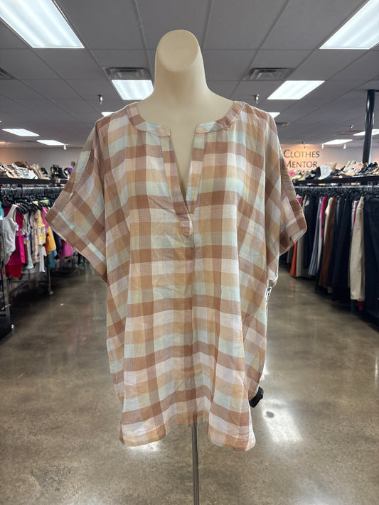 Top Ss By Lucky Brand In Plaid Pattern, Size:Xl