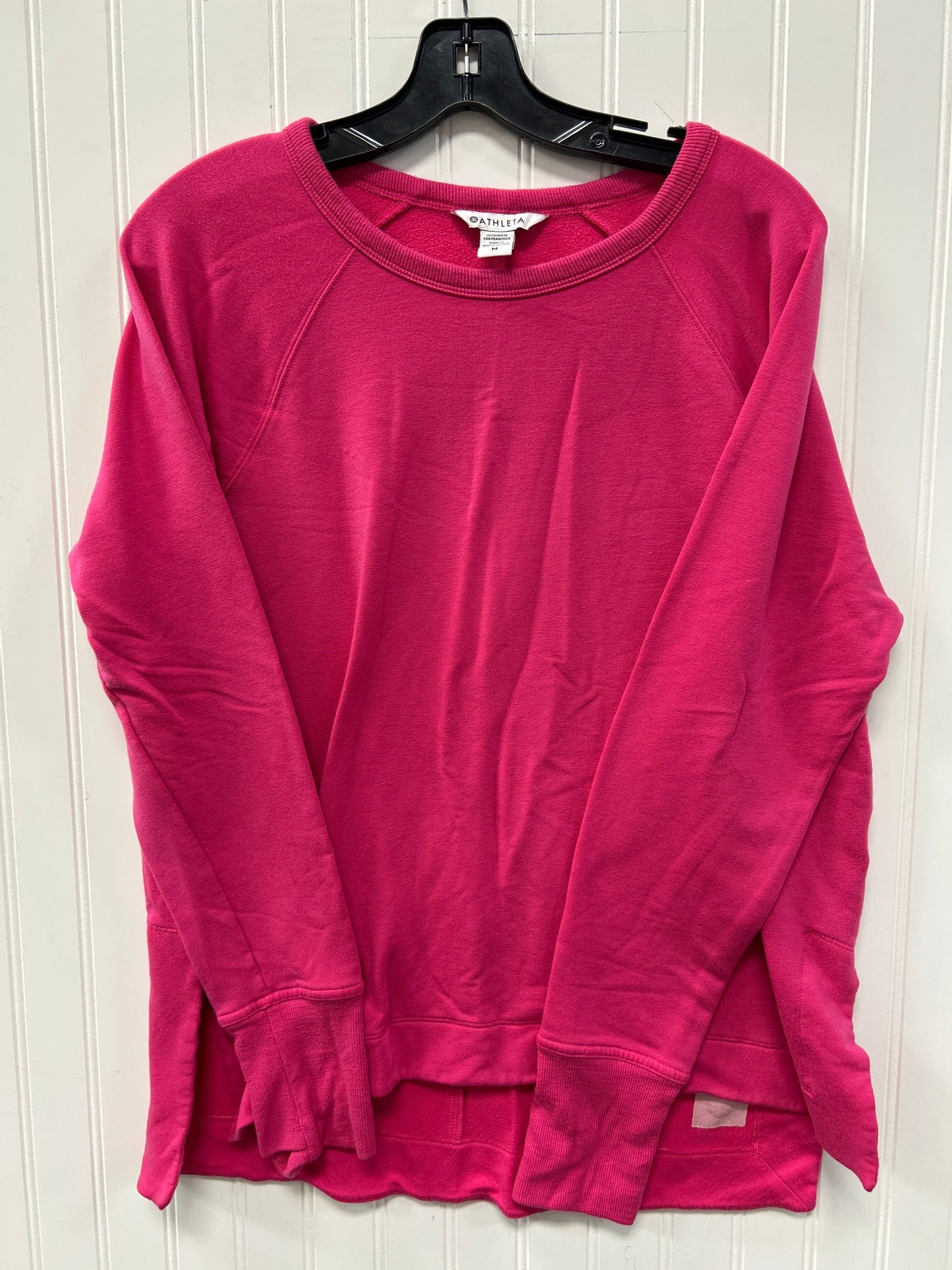 Athletic Top Ls Crewneck By Athleta In Pink, Size:M
