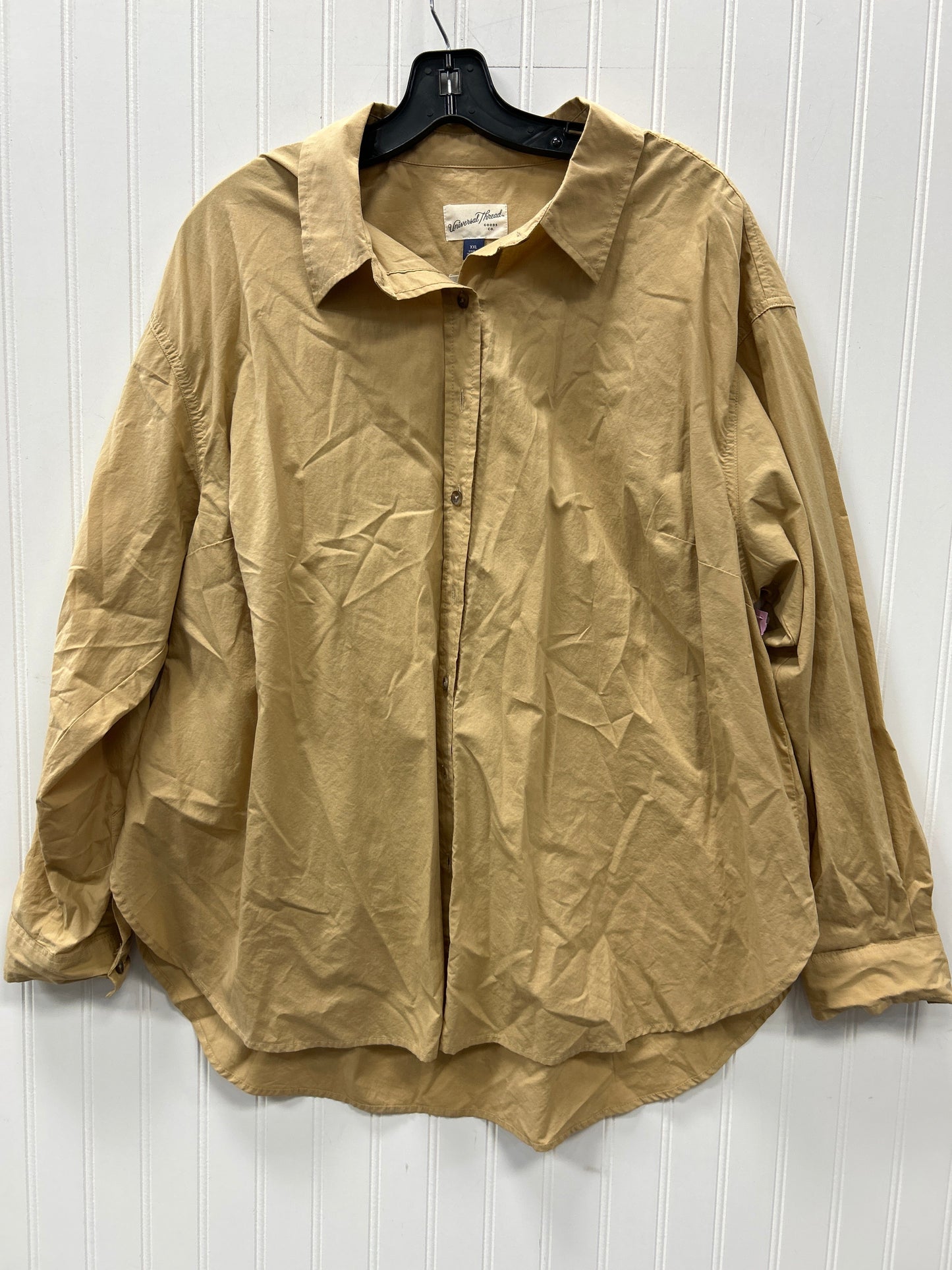 Blouse Ls By Universal Thread In Tan, Size:1X