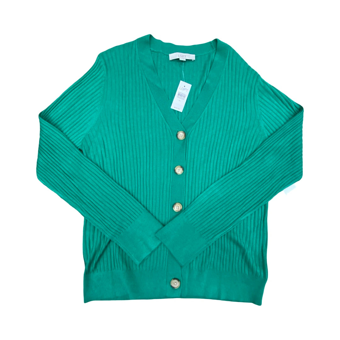 Sweater Cardigan By Loft In Green, Size:Xl