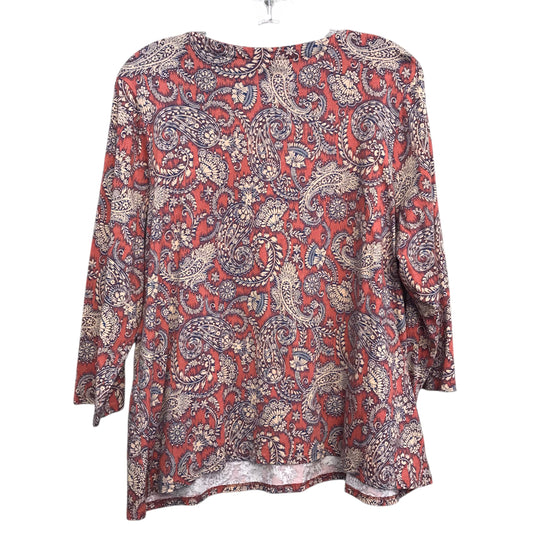 Top 3/4 Sleeve Basic By Pure Jill In Blue & Orange, Size:Lp