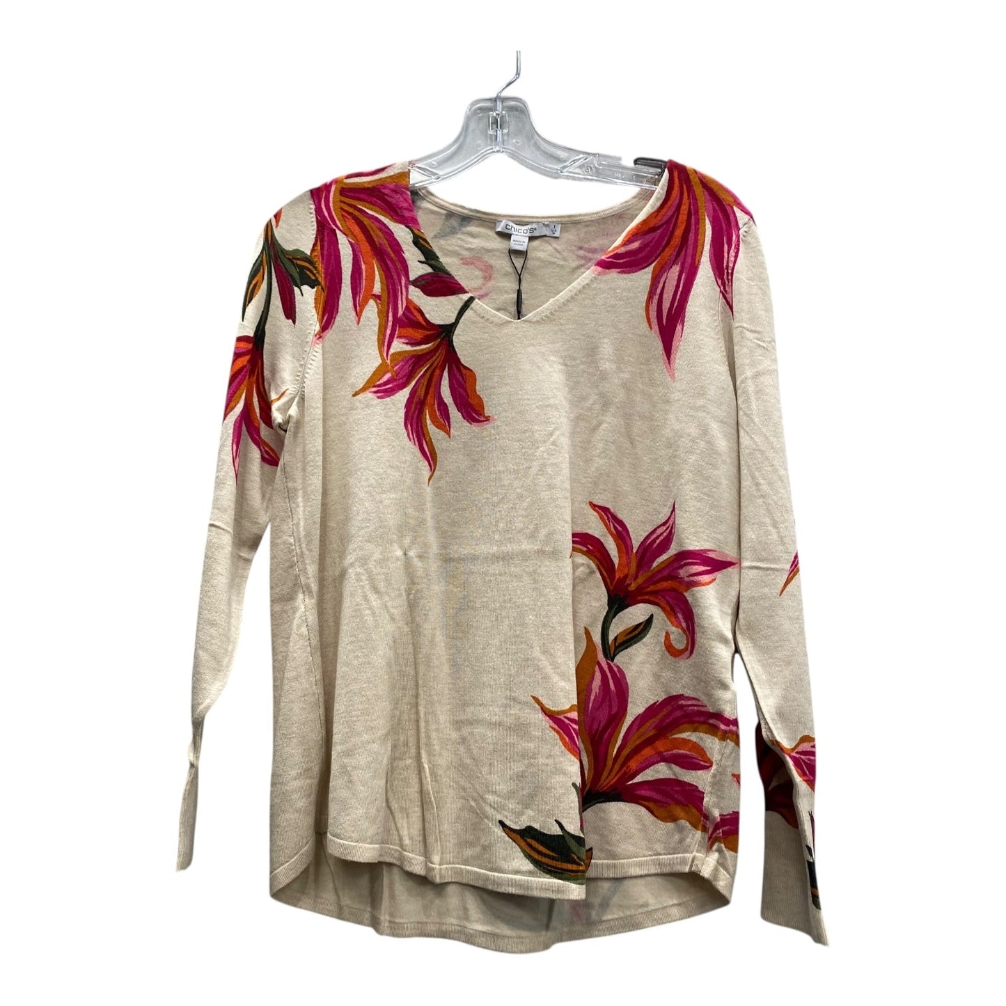 Sweater By Chicos In Tan, Size:M