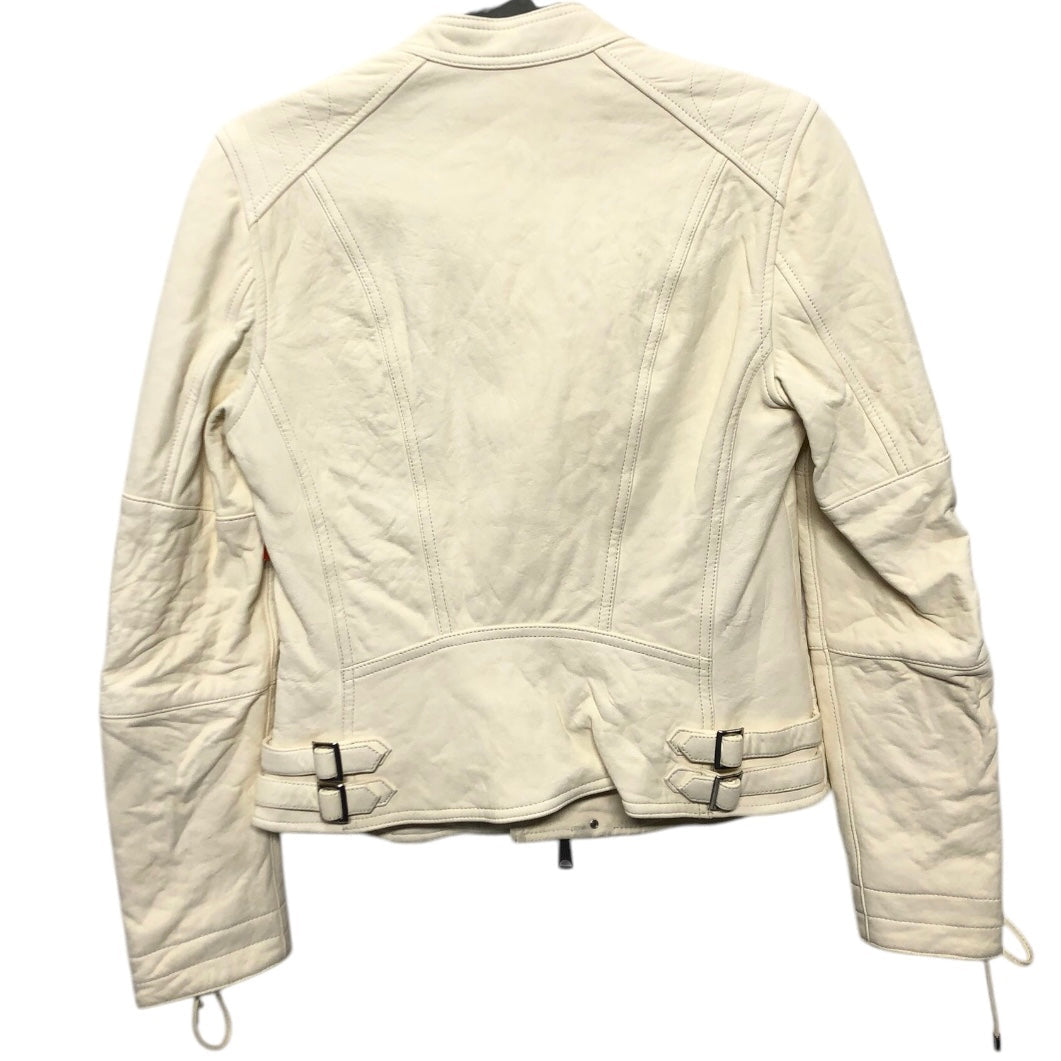 JACKET MOTO LEATHER by POLO RALPH LAUREN In CREAM, Size: S