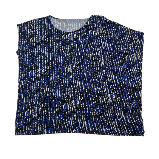 Top Ss By Michael By Michael Kors In Black & Blue, Size:1X