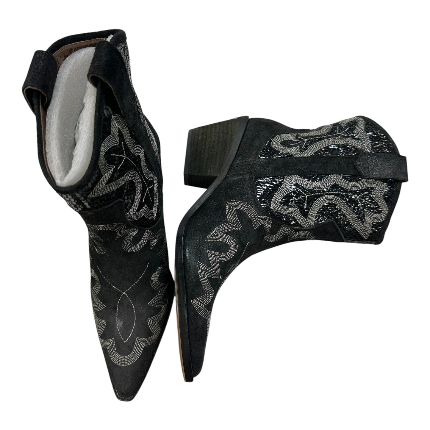 Boots Western By Donald Pliner In Black & White, Size:7.5