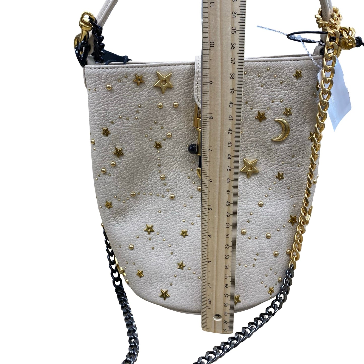 Handbag Designer By Rebecca Minkoff In Gold & Tan, Size:Small
