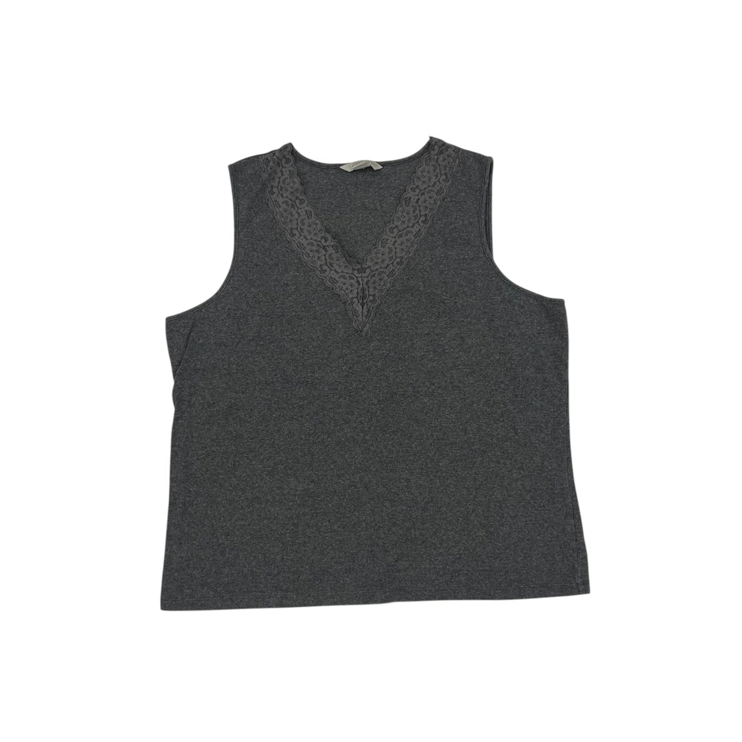 Tank Top By Laura Ashley In Grey, Size:1X