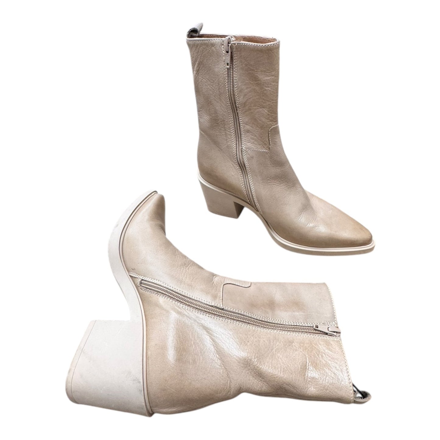 Boots Mid-Calf Heels By Sesto Meucci In Tan, Size:6