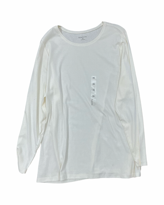 Top Ls Basic By Relativity In Cream, Size:3X