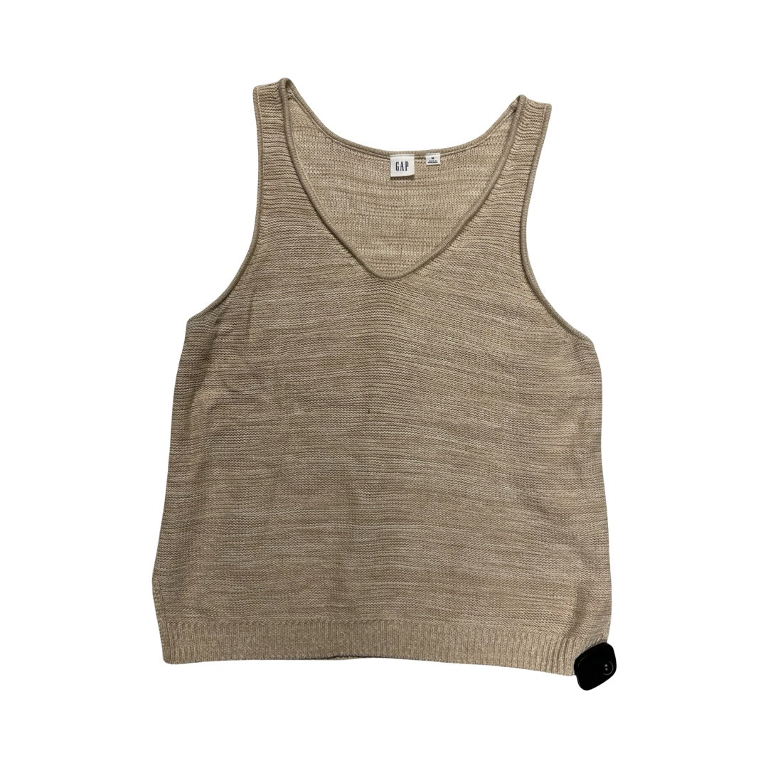 Top Sleeveless By Gap In Tan, Size:M