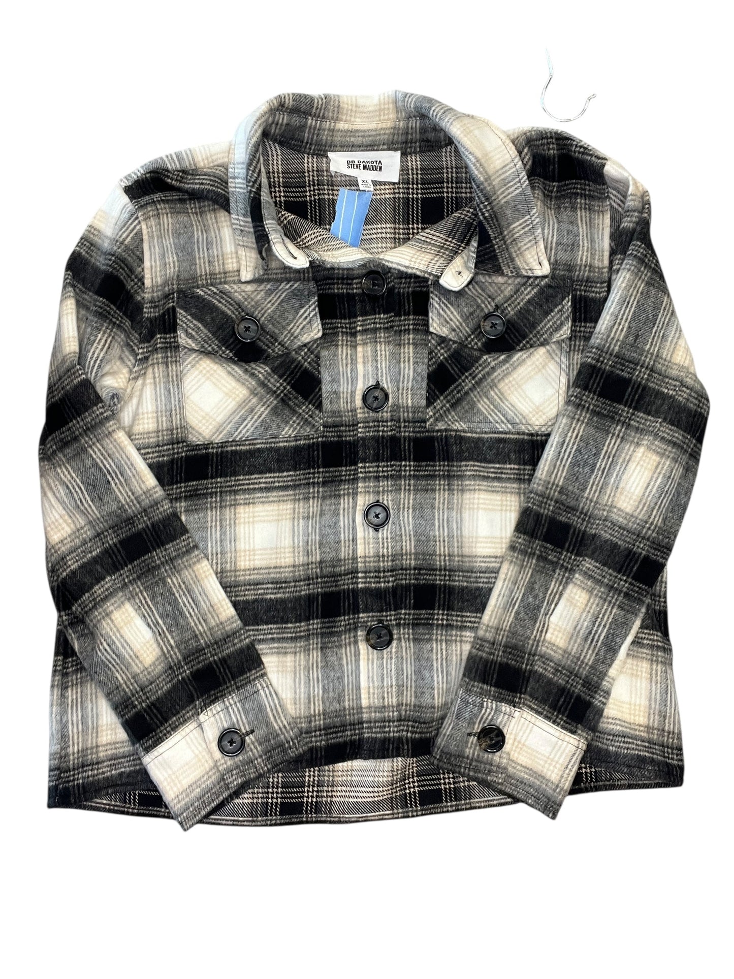 Jacket Shirt By Steve Madden In Plaid Pattern, Size:Xl