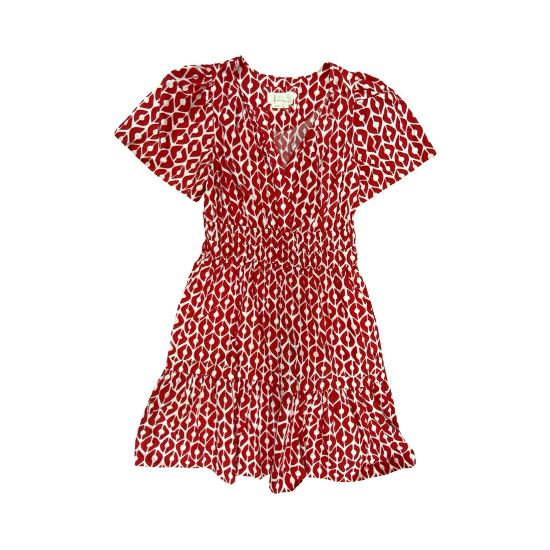 Dress Casual Midi By Anthropologie In Red & White, Size:S