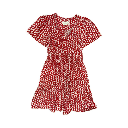 Dress Casual Midi By Anthropologie In Red & White, Size:S