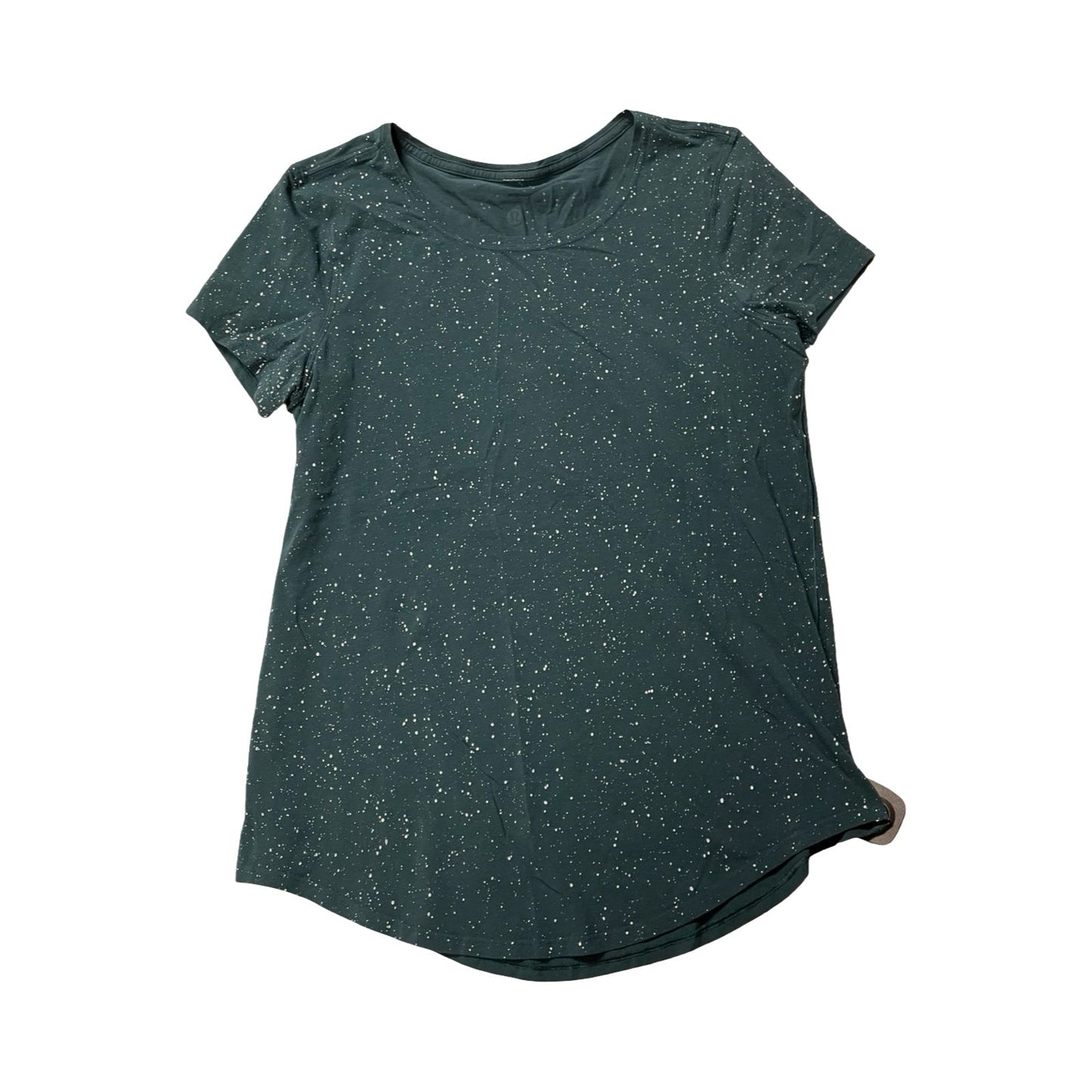 Athletic Top Ss By Lululemon In Green & White, Size:M