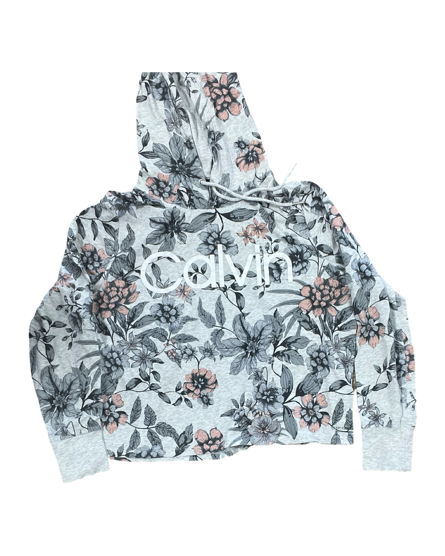 Athletic Top Ls Hoodie By Calvin Klein In Grey, Size:M