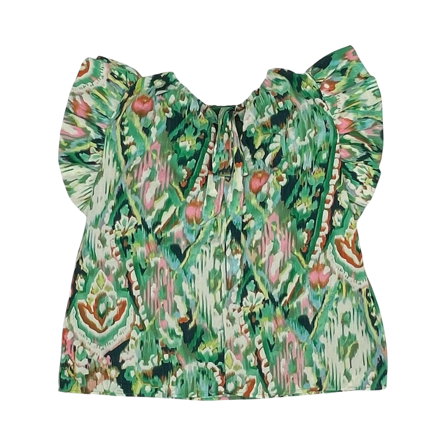 Blouse Ss By Tcec In Green, Size:L