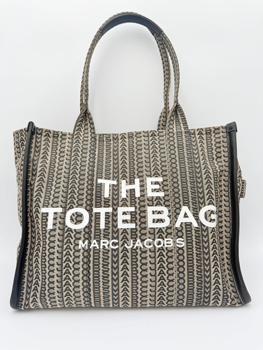 Tote Luxury Designer By Marc Jacobs In Black & Tan, Size:Large