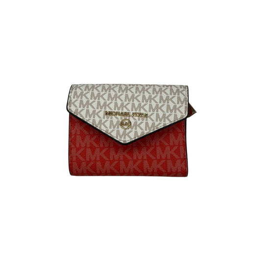 Wallet Designer By Michael Kors In Cream & Red, Size:Small