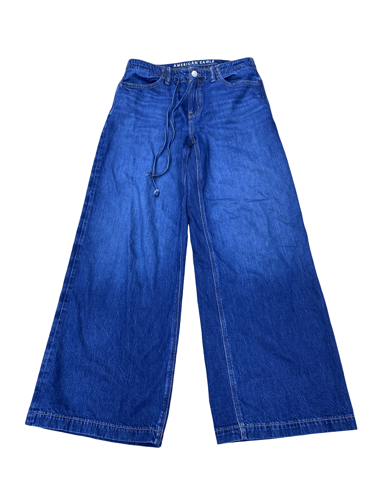 Jeans Wide Leg By American Eagle In Blue Denim, Size:0