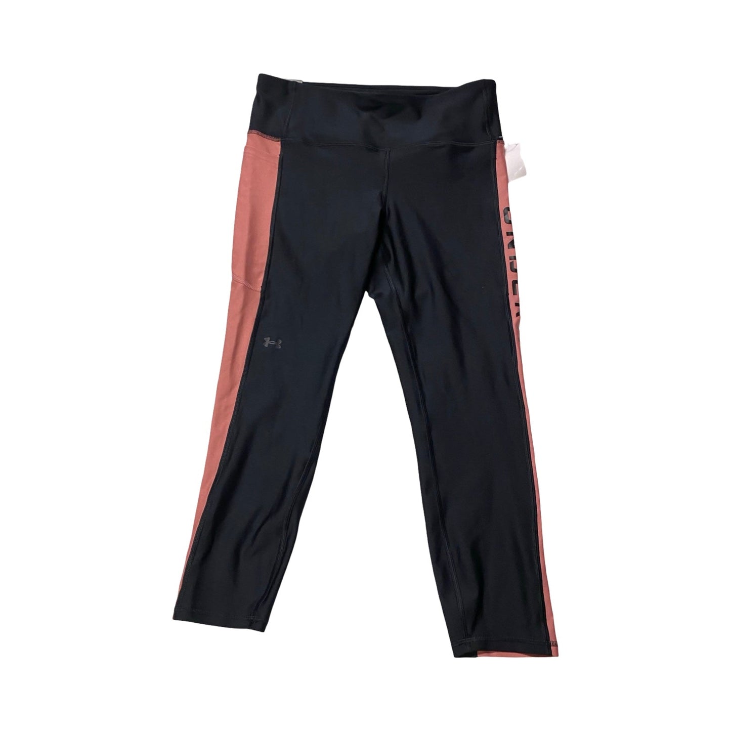 Athletic Leggings By Under Armour In Black & Pink, Size:L