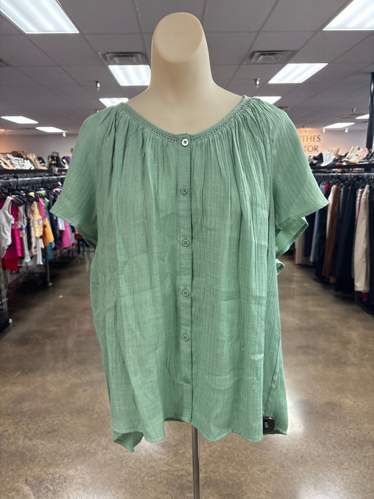 Top Ss By Wonderly In Green, Size:Xxl