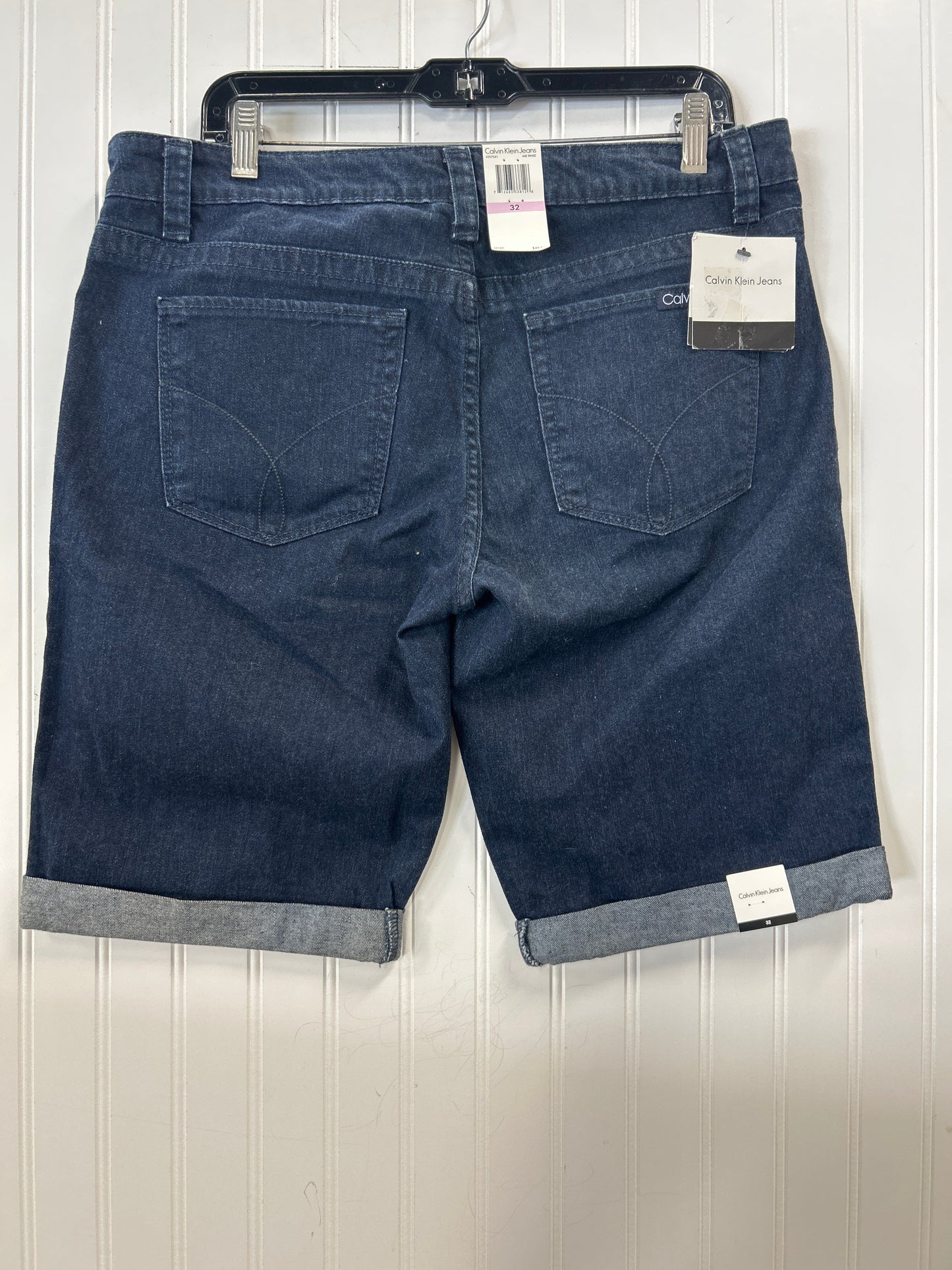 Shorts By Calvin Klein In Blue Denim, Size:14