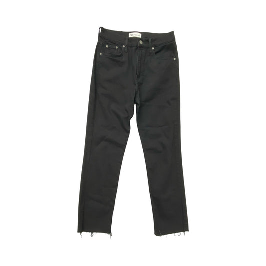 Jeans Straight By Zara In Black Denim, Size:8