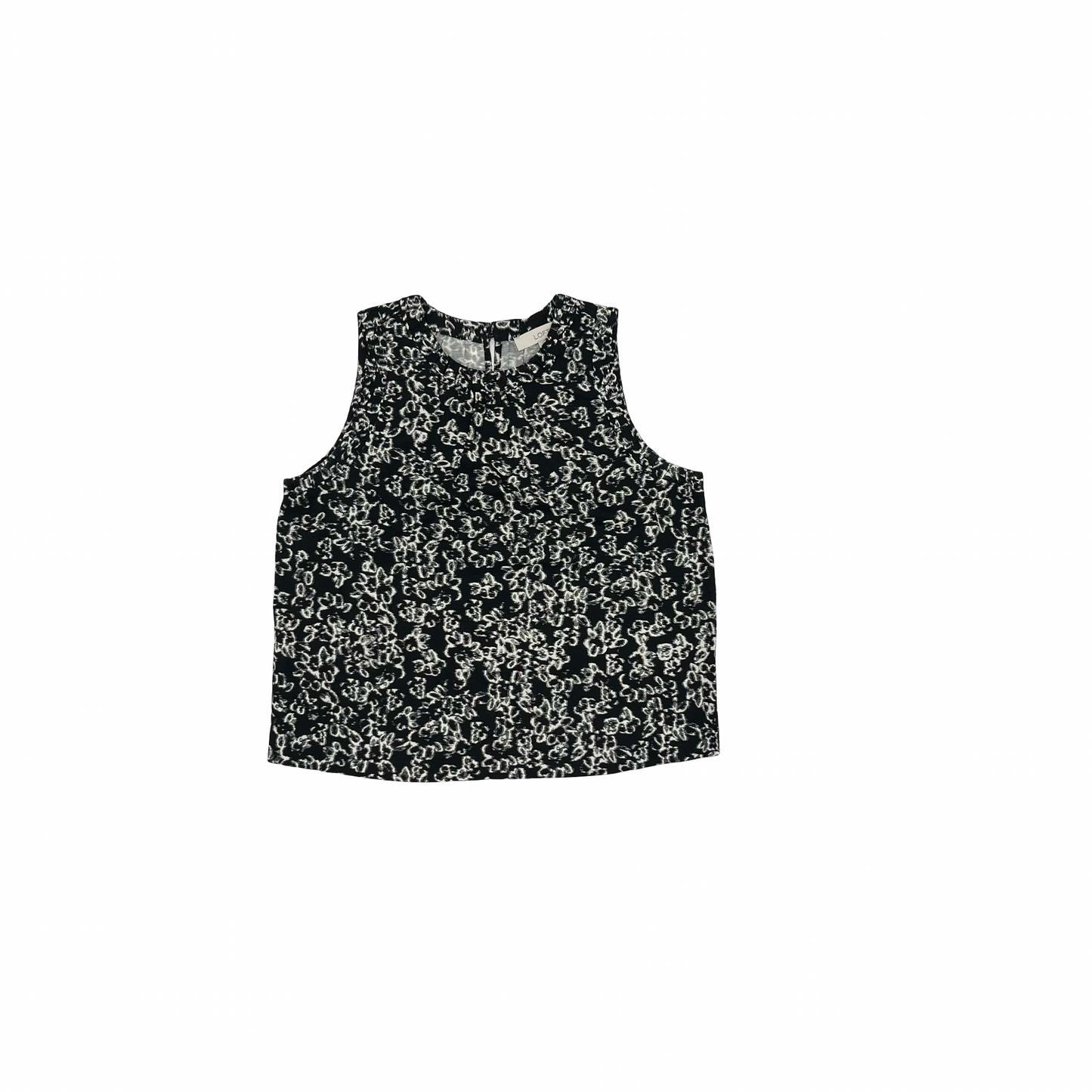 Blouse Sleeveless By Loft In Black & Cream, Size:S