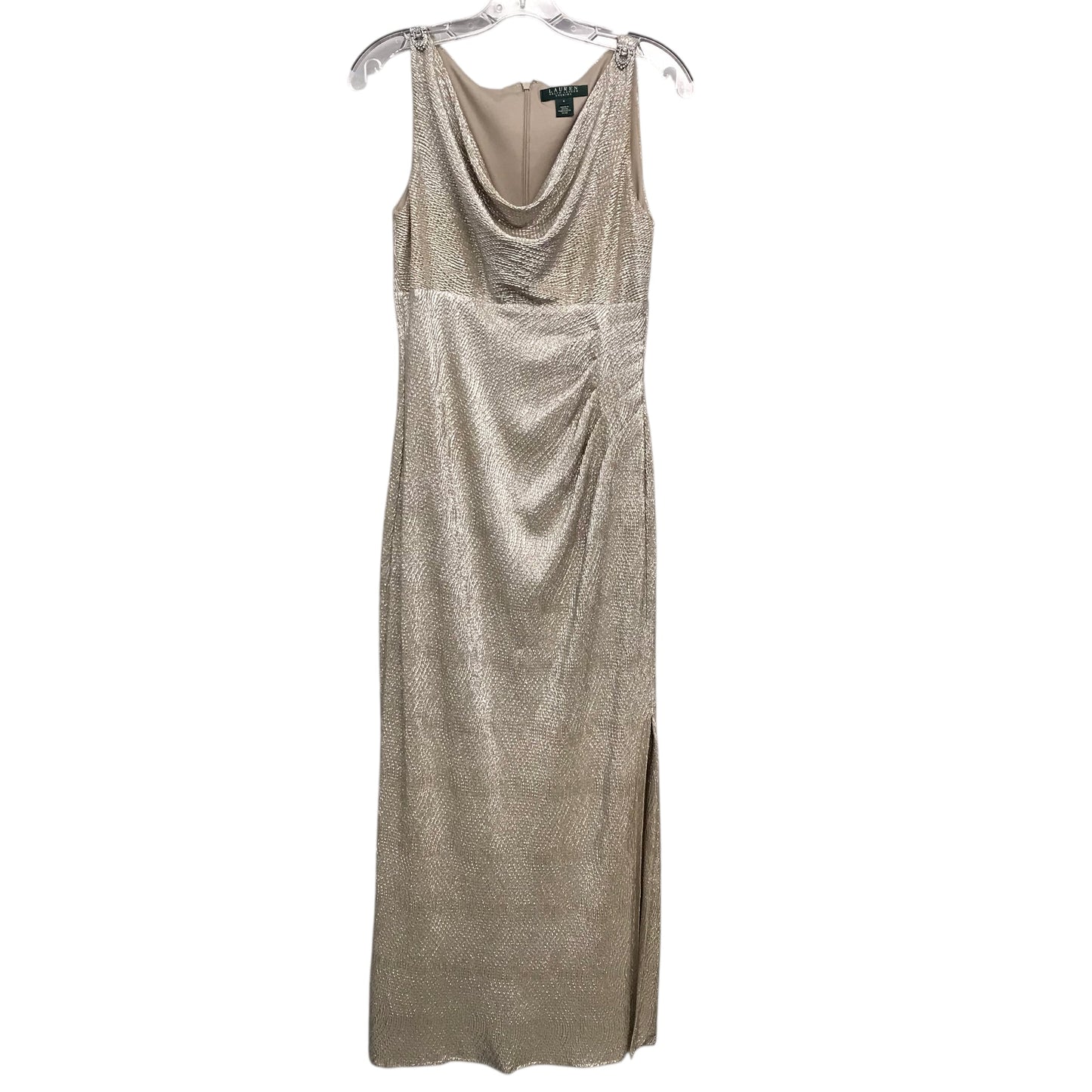Dress Party Long By Lauren By Ralph Lauren In Gold, Size:S