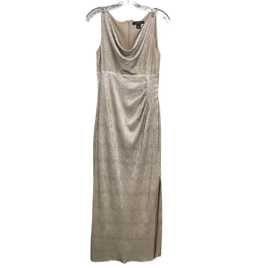 Dress Party Long By Lauren By Ralph Lauren In Gold, Size:S