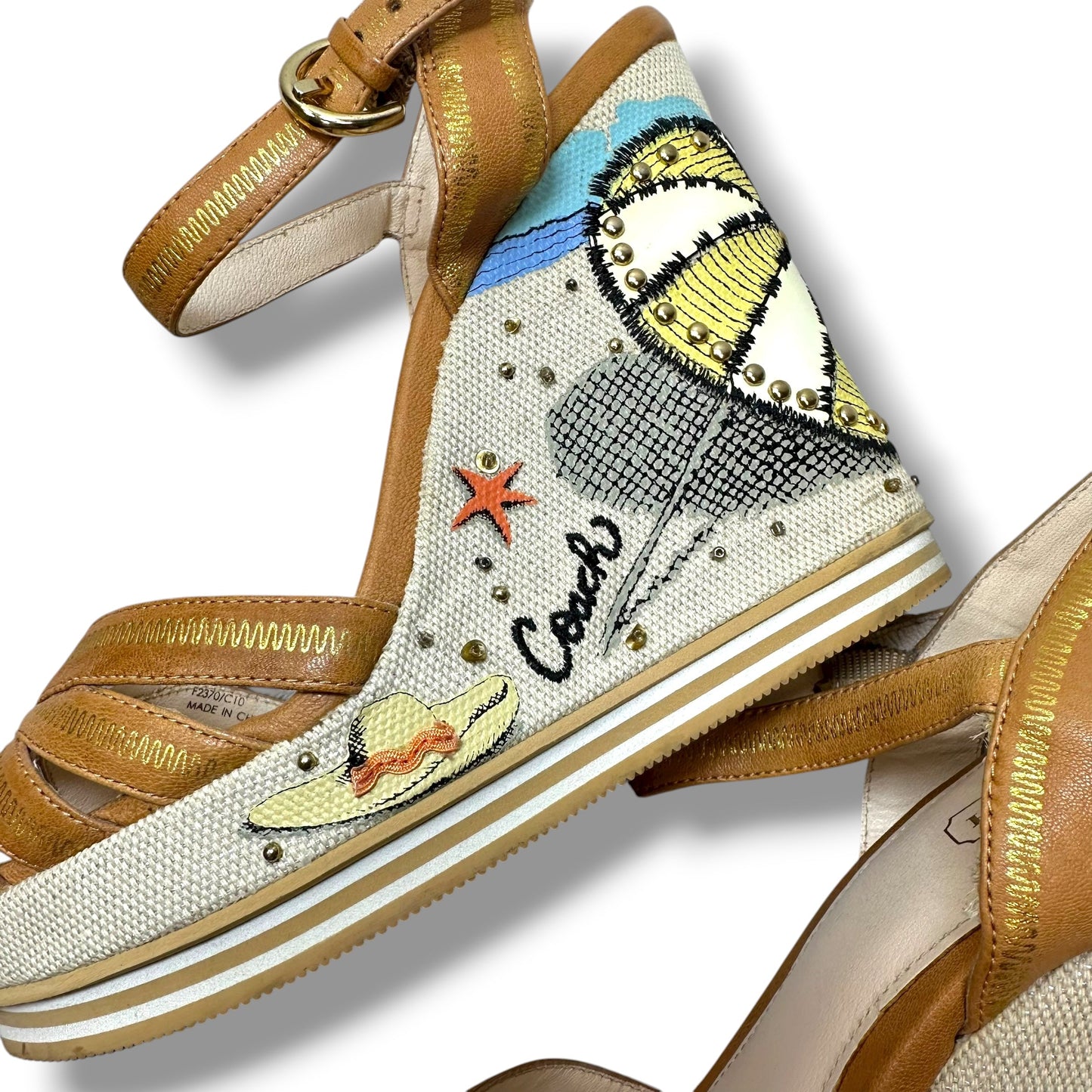 Shoes Designer By Coach In Beige, Size: 7