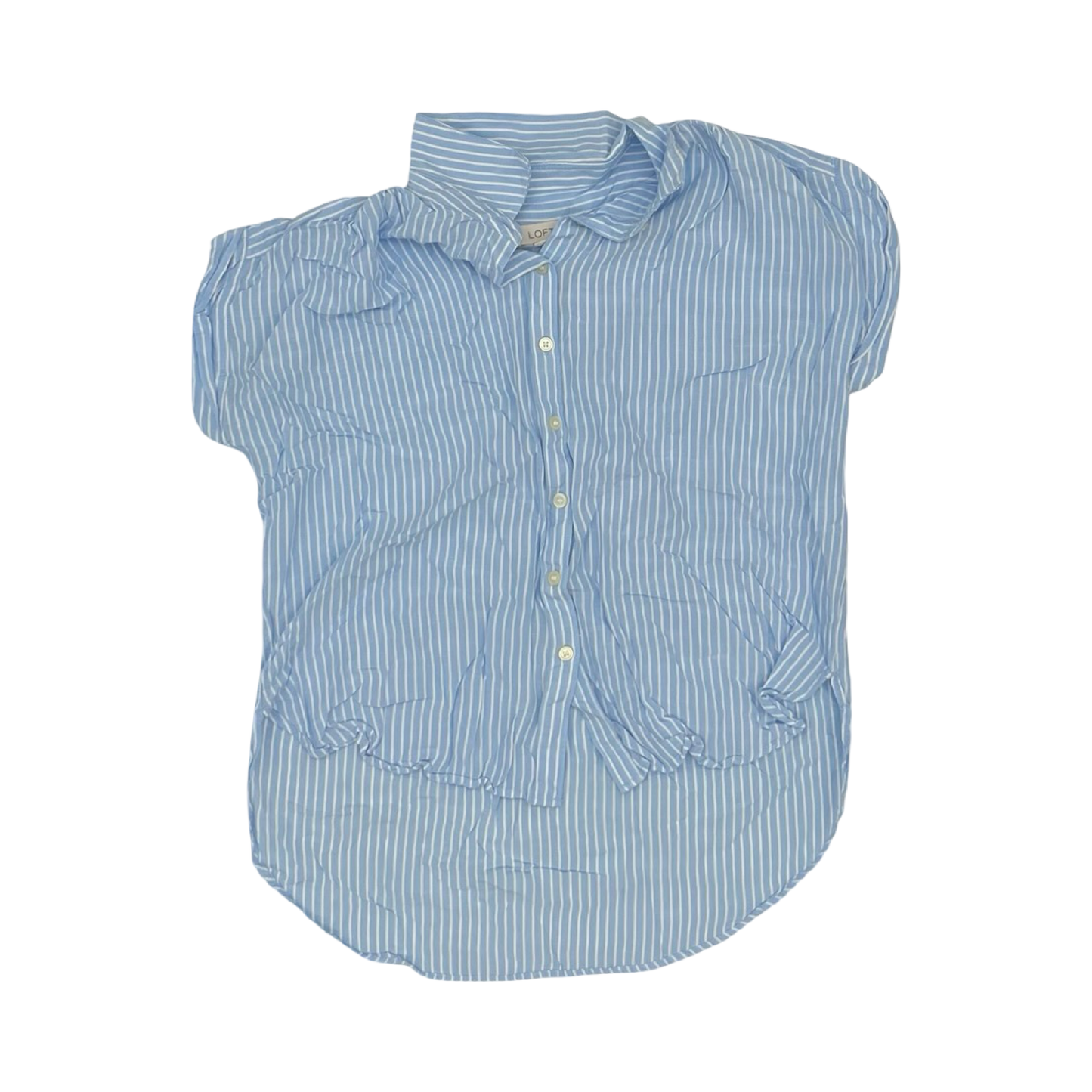 Blouse Ss By Loft In Striped Pattern, Size:S